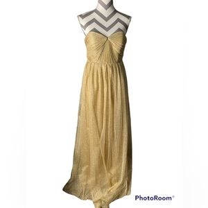 Jenny Yoo Gold Strapless Dress